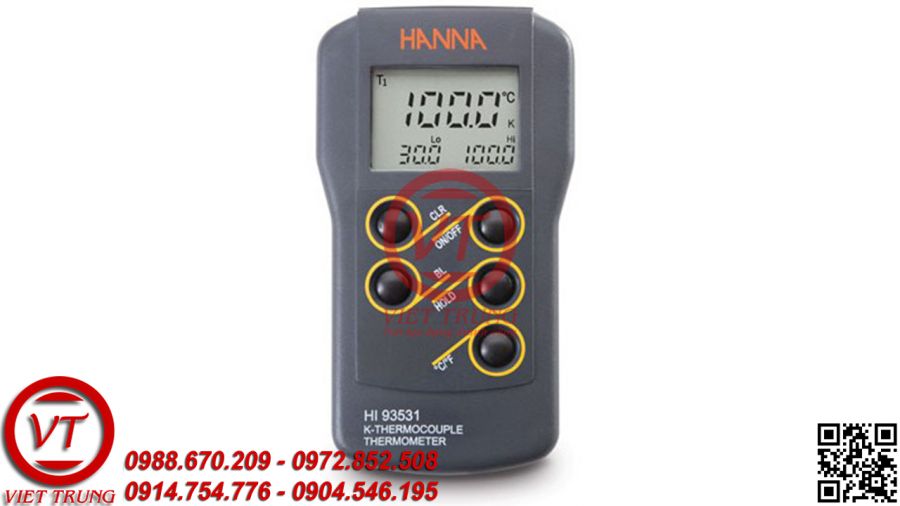 Máy đo nhiệt độ kiểu K Hanna HI93531 (VT-MDNDTX11)