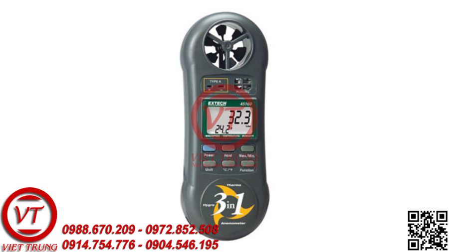 Máy đo tốc độ gió nhiệt độ và độ ẩm (3 trong 1)- 45160 (VT-MDTDG65)