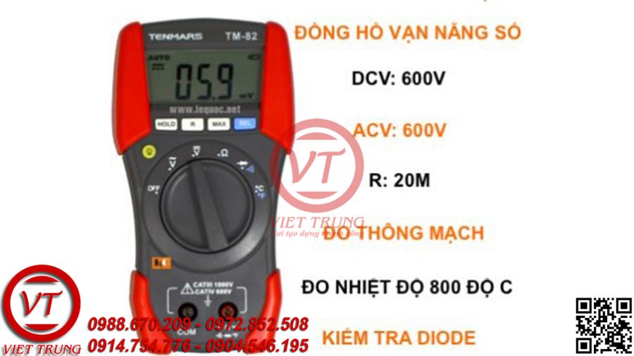 Đồng hồ đo điện vạn năng Tenmars TM-82 (VT-DHDD04)