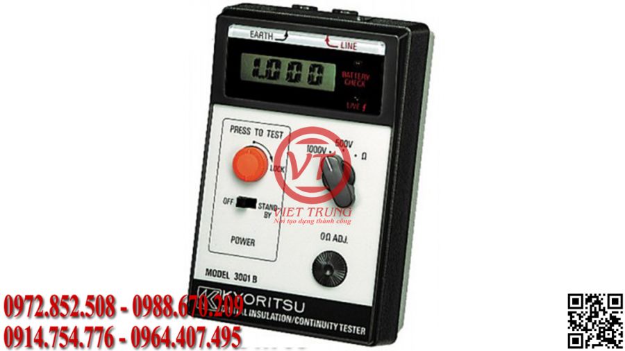 Đồng hồ đo điện trở cách điện Kyoritsu 3001B (VT-DDR01)