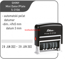 Dấu Shiny S-310A có 2 date và 1 dòng nội dung theo yêu cầu