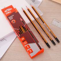 12 cây Bút chì 2B kèm tẩy sọc neon nhiều màu - Deli E37013 / E37014 / E37015 / E37016/ E37000/ E5810