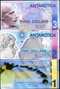 MS10: Antarctica 3 tờ 1 2 3 Dollars - UNC