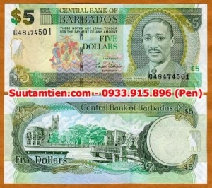 Barbados 5 Dollar 2007