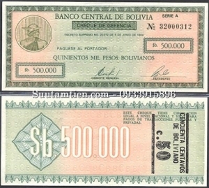 Bolivia 500000 Bolivianos 1984