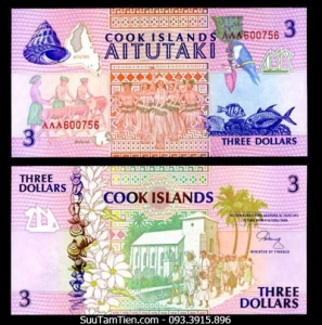 Cook islands - 3 dollars - 1992 - UNC