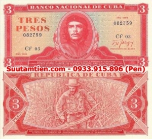 Cuba 3 pesos 1989