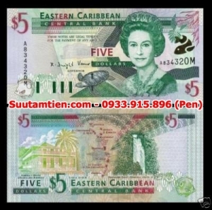 Đông Caribe - East Caribbean 5 dollar 2000