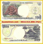 Tiền con khỉ Indonesia 500 Rupiah 1992