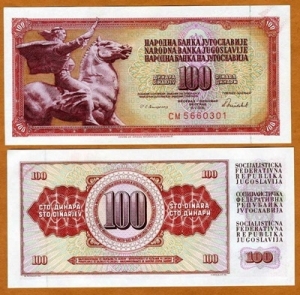 Nam Tư - Yugoslavia 100 Dinara 1986
