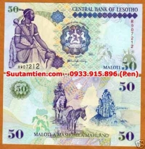 Lesotho 50 Maloti 2001 Hình ông vua Moshoesho