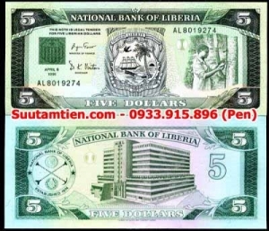 Liberia 5 Dollar 1991