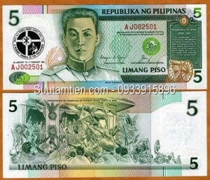 Philippines 5 Piso 1991 tiền kỷ niệm