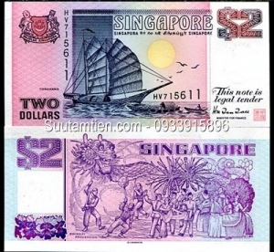 Singapore 2 Dollar 1992