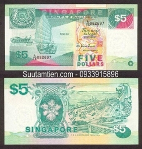 Singapore 5 Dollar 1989