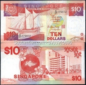 Singapore 10 Dollar 1988