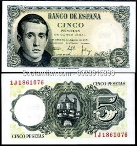 Spain 5 pesetas 1951