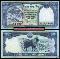 Tiền in hình Con Dê  - Nepal - 50 Rupees