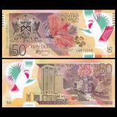 Trinidad-and-Tobago-50-Dollars-2014-P-54-Polymer-UNC