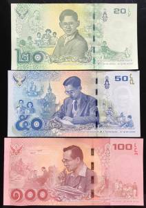 Thailand 20, 50, 100 2017 UNC
