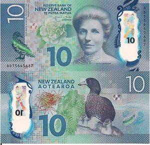 New Zealand 10 Dollar 2015 UNC Polymer