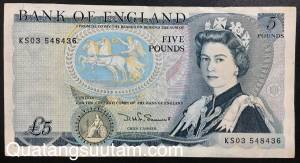 England 5 pounds XF+ 1980 - Nữ hoàng