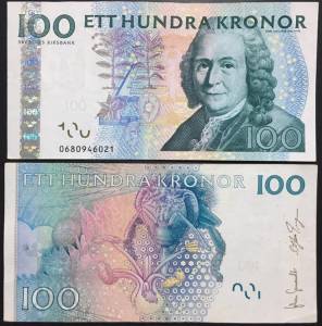 Sweden Thụy Điển 100 Kronor XF AUNC 2006