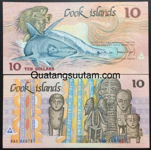 Cook Island 10 Dollar AUNC UNC 1987