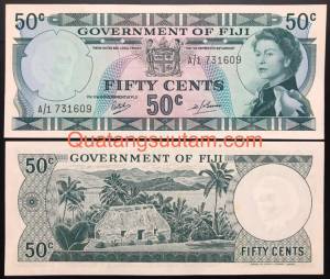 Fiji 50 Cents AUNC seri A/1 1969