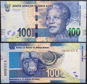 South African Nam Phi 100 Rand 2018 AUNC