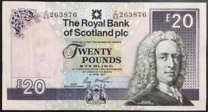 Scotland 20 pound XF AUNC 2017