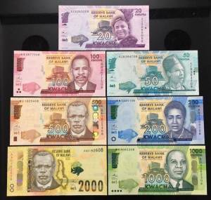 Bộ tiền Malawi 7 tờ UNC 2014-2016