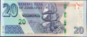 Zimbabwe 20 Dollars UNC NEW 2020