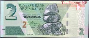 Zimbabwe 2 Dollars UNC 2019 NEW