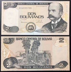 Bolivia 2 bolivianos UNC 1986