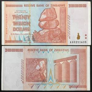 Zimbabwe 20 Ngàn Tỷ Dollars  AUNC 2008