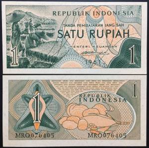 Indonesia 1 Rupiah UNC 1961