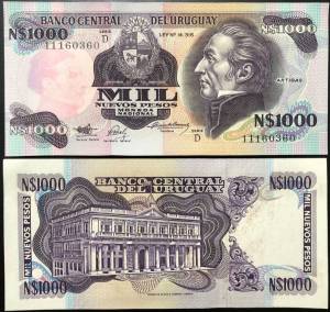 Uruquay 1000 Nuevos Pesos UNC 1992