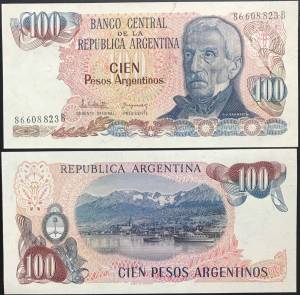 Argentina 100 Pesos UNC 1983-1985