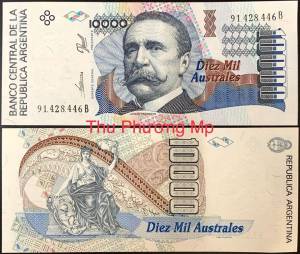 Argentina 10,000 Australes UNC 1989-1991