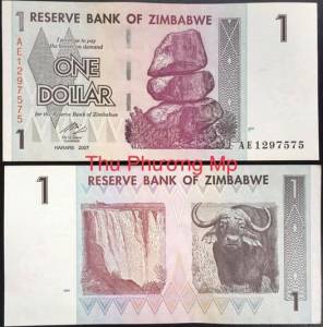 TIỀN ZIMBABWE 1 DOLLAR HÌNH CON TRÂU LÌ XÌ TẾT TÂN SỬU 2021