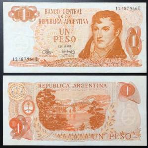 Argentina 1 Peso XF AUNC 1970-1973