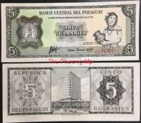 Paraguay 5 Guarani UNC 1963
