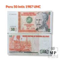 Tiền Nam Mỹ, 50 Intis Của Cộng Hòa Peru Với Hình Ảnh Cựu Tổng Thống, Kèm Phơi Nilong Bảo Quản Tiền