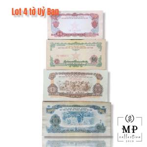 Lot 4 tờ Uỷ ban 20 50 xu 1 2 đồng 1963 1968 chất lượng đã qua sử dụng