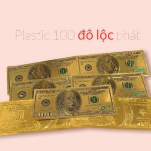 Tiền plastic 100 đô seri 68688686 lộc phát phát lộc 1 mặt