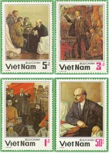 Tem sưu tập Việt Nam Kỷ niệm 60 năm ngày mất V.I. Lenin ms 454 CTO chết và sống  1984 ( 4 tem )