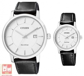 Đồng hồ đôi Citizen BM6750-08A & EW1560-06A dây da sang trọng cho cặp đôi sành điệu