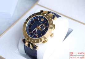 Đồng hồ nam Versace V-Race Blue Dial Men's GMT Leather 29G70D282 S282 authentic
