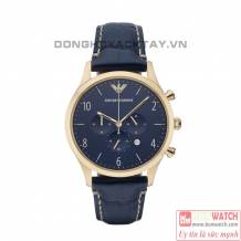 Emporio Armani Men's Sport Blue Leather Watch AR1862